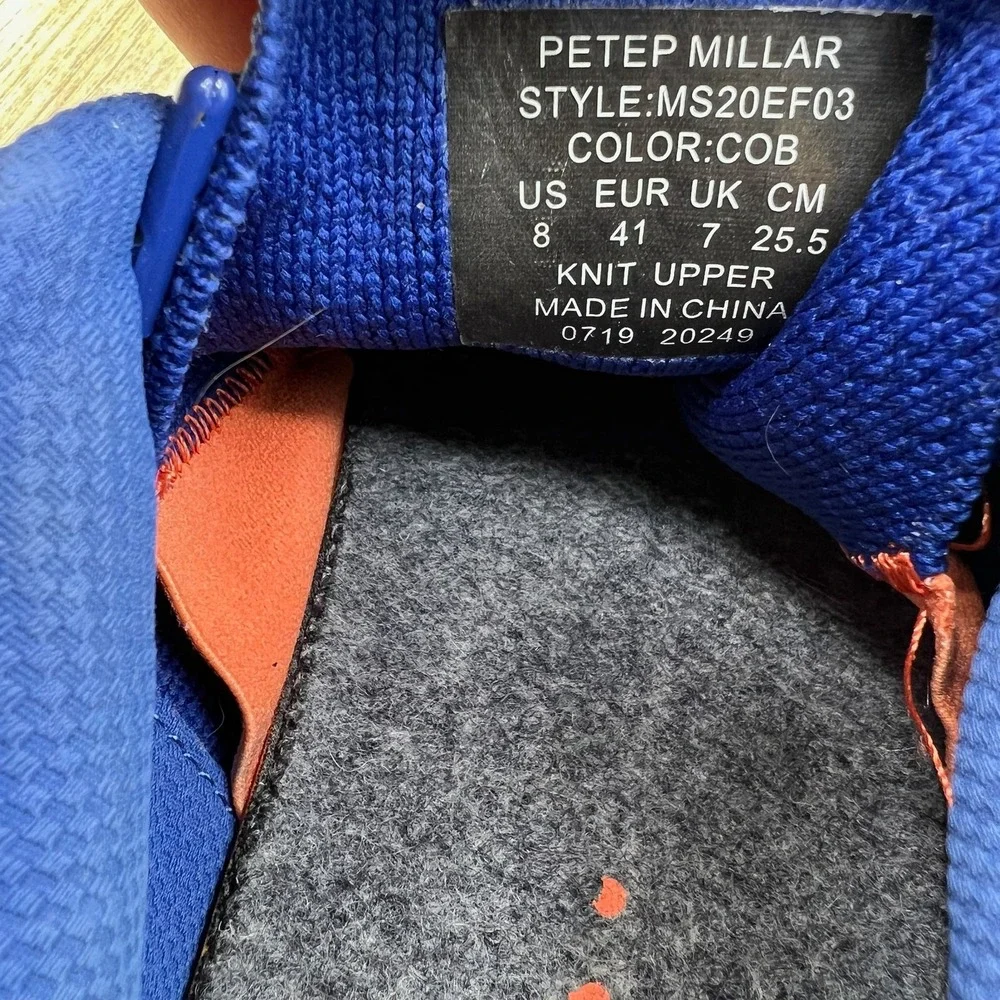 Peter‎ Millar Hyperlight Glide Men's Size 8 Cobalt Blue Knit Sneakers MS20EF03